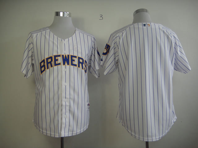 Men Milwaukee Brewers Blank White stripe MLB Jerseys